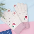 thumbnail image 2 of Otqutp Teen Girls Warm Gloves for Cycling&nbsp;Knitted Cold Proof Plush Thickened Christmas Gloves Warm Knit Winter Gloves Christmas Gifts Stocking Stuffers for Women(White,One Size), 2 of 4