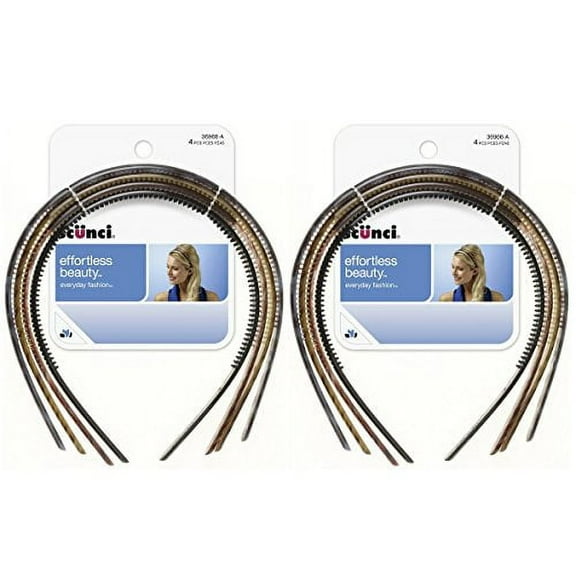Scunci Effortless Beauty Skinny Plastic Headbands, 8-Count