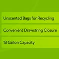 thumbnail image 5 of Great Value 13-Gallon Clear Drawstring Tall Kitchen Recycling Bags, Unscented, 20 Bags, 5 of 10