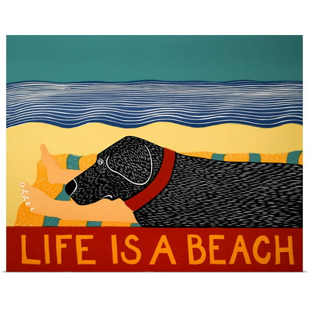 Great BIG Canvas | Rolled Stephen Huneck Poster Print entitled Life Is A Beach