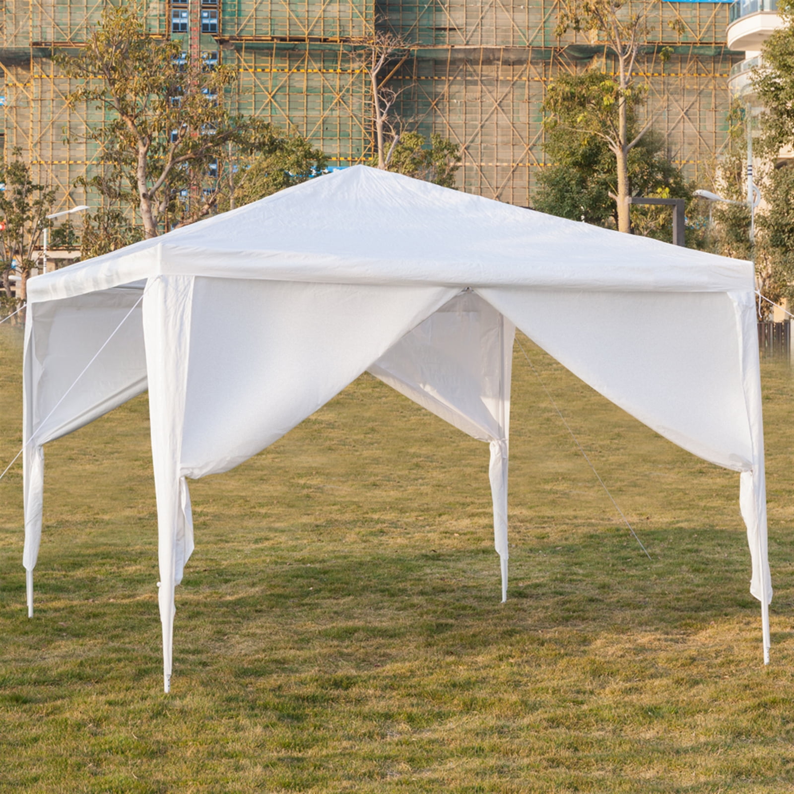 Lovinland 3 x 3m Four Sides Portable Home Use Waterproof Tent with Spiral Tubes White 