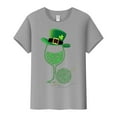 thumbnail image 4 of Baqcunre T Shirts for Women,Wine Glass Print Round Neck Short Sleeve T Shirt Top,St. Patrick's Day Shirts for Women Womens Tops,Graphic Tees for Women Grey S-3XL, 4 of 4