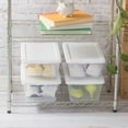 thumbnail image 2 of Sterilite 48-Pack 6 Quart Storage Box Clear Plastic Storage Organizer Bins with White Lids, 2 of 9