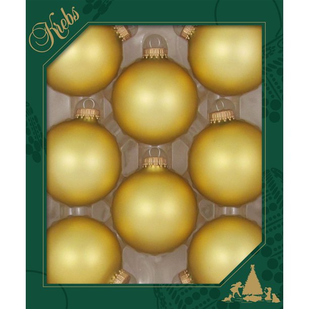 2 5/8" Gold Velvet Seamless Glass Ball Christmas Ornament 8 pieces by