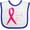White/Royal, variant on Inktastic Faith Over Fear Breast Cancer Awareness with Pink Ribbon Boys or Girls Baby Bib