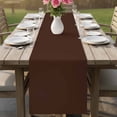thumbnail image 4 of Brown Pure Color Table Runner - 36 Inch Long Aesthetics Contemporary Luxury Cotton and Linen Blended Dress Scarves Farmhouse Table Runner for Kitchen Dining, Coffee Table, 13" x 36", 4 of 8