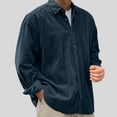 thumbnail image 5 of 2026 Men's Casual Loose Solid Color Corduroy Lapel Shirt Jacket, 5 of 7