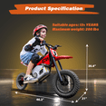 thumbnail image 6 of Kerry Yoo C11 36V Electric Dirt Bike for Kids 8-14, 350W Ride on Motorcycle, Electric Motorbike Teens,16 mph, High/Low Speeds-Red, 6 of 6