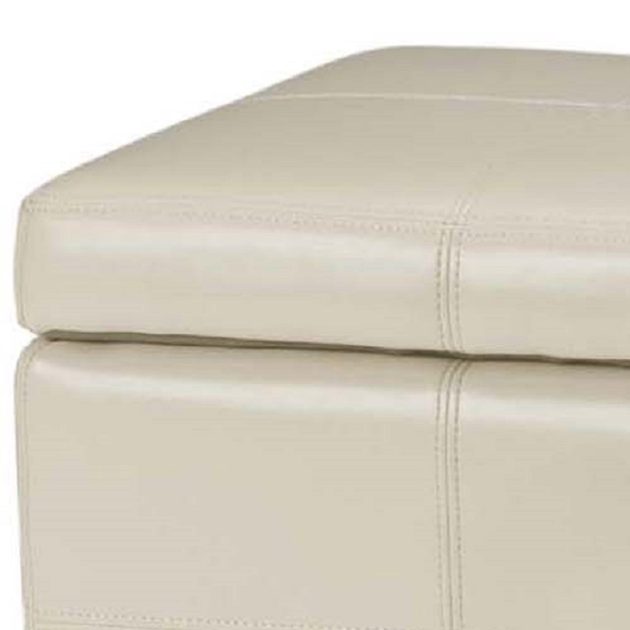 SAFAVIEH Madison Large Rustic Solid Upholstered Storage Bench, Flat Cream
