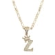 thumbnail image 1 of Cadena y dije de brillos con corona de oro laminado letra Z, 1 of 7