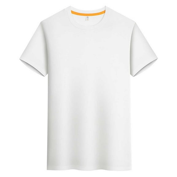 RYRJJ Men's Workout T-Shirts Lightweight Quick Dry Short Sleeve Tshirts Crew Neck Loose Fit Athletic Running Gym Tops(White,4XL)