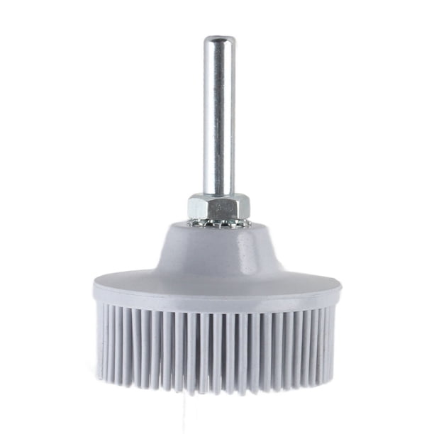 Disco de cerdas de 2 pulgadas, cepillo abrasivo de goma de esmeril, rueda de pulido para eliminar rebabas y óxido, color blanco