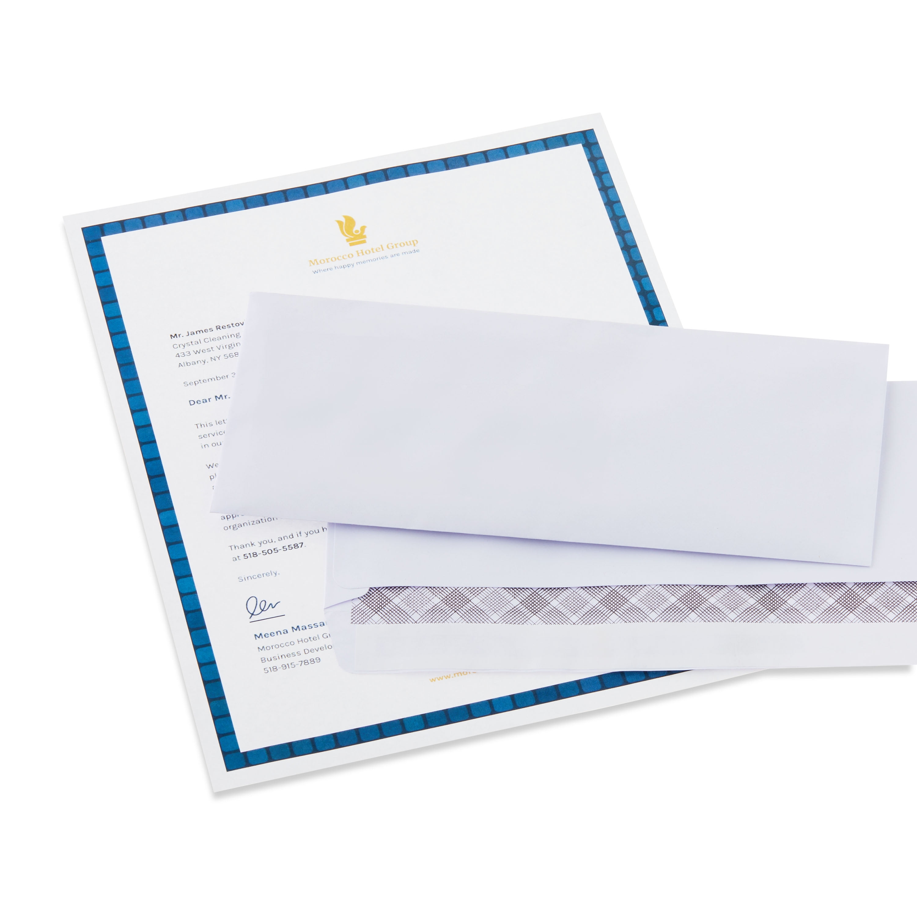 Pen+Gear #10 Privacy Tint Gummed Envelopes, White, 4.13" x 9.5", 500 Count