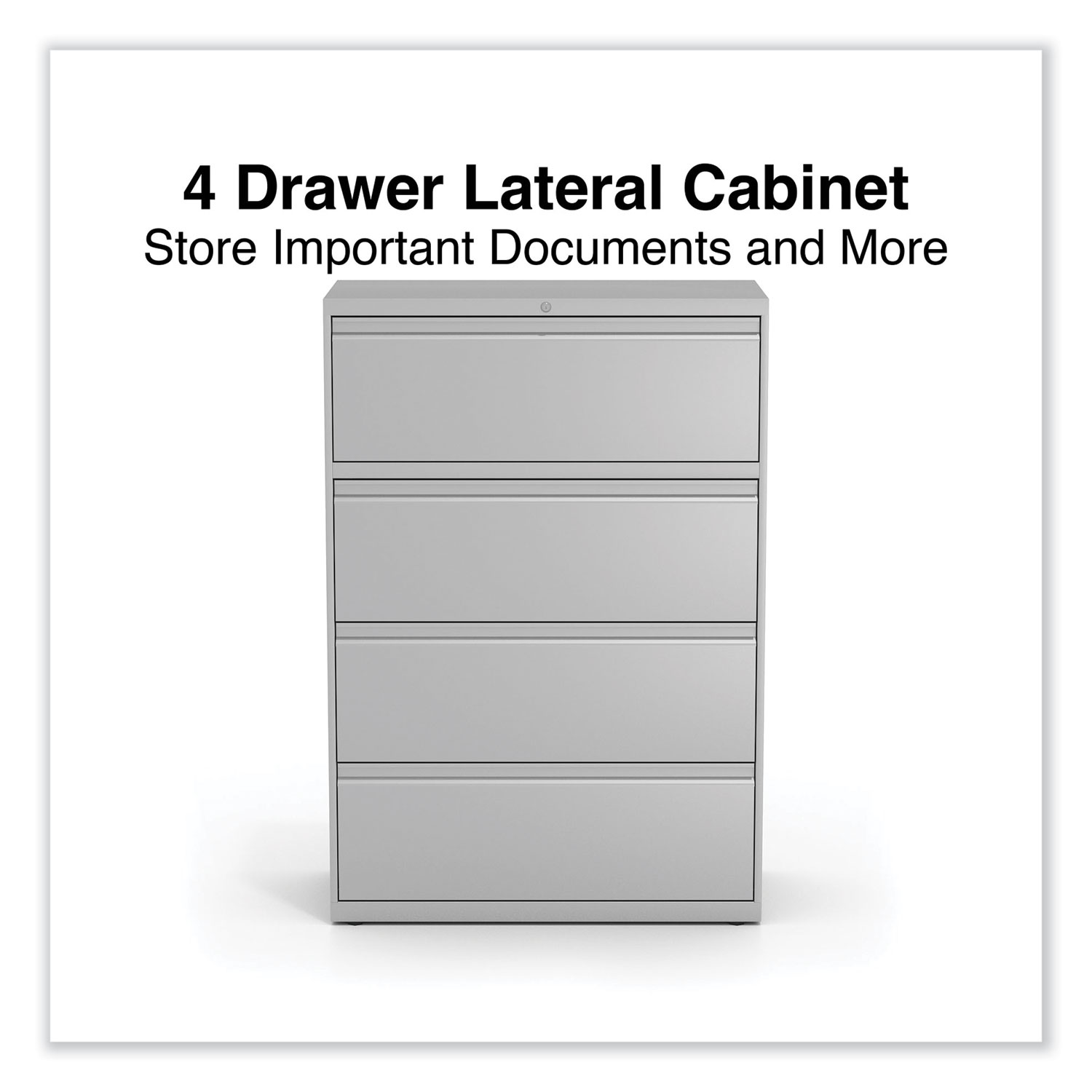 Alera Lateral File, 4 Legal/Letter-Size File Drawers, Light Gray, 36" x 18.63" x 52.5" - image 2 of 7