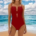 thumbnail image 2 of WAYUTE One Piece Swimsuit Women Retro Pleated Gathered Vintage Padded Tummy Control Slim Comoftable Fashion Swimsuit, 2 of 5