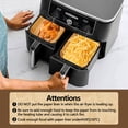 thumbnail image 3 of UBeesize Air Fryer Paper Liners Disposable For Ninja, 200 PCS Non Stick Parchment Paper For Ninja DZ201/DZ401 Dual, Oil Proof, Water Proof Food Grade Air Fryer Accessoriess(Rectangle - 8.5"X5.5"), 3 of 7