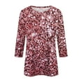 thumbnail image 5 of JGNGSHN Womens Sequin Tops 3/4 Sleeve Shirts Crew Neck Blouses Glitter Party Disco Sparkle Top Blouse for Party Club Concert, 5 of 5