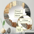thumbnail image 3 of DESIGN ART Designart "Gold Grey Gleaming Geometry I" Abstract Collages Modern Wall Mirror 24in.x24in., 3 of 4