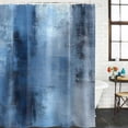 thumbnail image 3 of Blue Waterproof Fabric Shower Curtain,Vintage Modern Ombre Oil Painted Abstract Art Waterproof Fabric Shower Curtain for Bathroom Curtains Bathtubs Shower Curtains with 12 Hooks Extra Long 72x96, 3 of 8