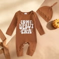 thumbnail image 2 of Wonitaaizi Newborn Baby Boy Fall Outfit Romper Long Sleeve Jumpsuit Bodysuit Cute Infant Clothes (3-6 Months,Coffee), 2 of 7