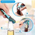 thumbnail image 5 of Waiter Corkscrew Set 4-Piece with Double Hinge, Foil Cutter & Bottle Opener - Multicolor Titanium Stainless Steel, 5 of 5