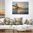 thumbnail image 4 of Designart Vasco de Gama Bridge Lisbon - Seascape Throw Pillow - 18x18, 4 of 5