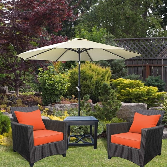 Outdoor Chair Cushions for Furniture Set of 24x24 Inch for Deep Seat Waterproof Fade Resistant Replacement Cushions with Removable Cover for Seat Yard Garden Deck, Orange