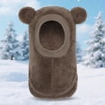 thumbnail image 2 of Wxirdrow Baby Newborn Hats /Winter Baby Warmth Adding CuteEared Hooded Windproof Hat Scarf Cap Coffee,6-36 Months, 2 of 9