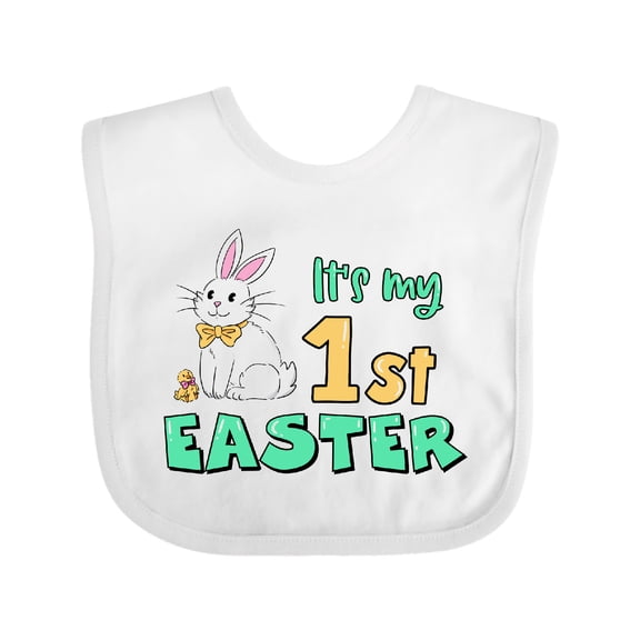 Inktastic It's My 1st Easter with Cute Chick and Bunny Boys or Girls Baby Bib