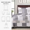 thumbnail image 3 of Mainstays All in One Lightweight Quilt Set and Sheet Set - 5 Piece,Twin/XL, Grey Patchwork, 3 of 13