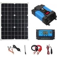 thumbnail image 1 of Modified Sine Inverter 500W Power 12V to AC 110V Car Charger Converter with 18W Solar Panel and 30A Charge Controller for Mobiles Phones Computers Laptop, 1 of 8