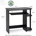 thumbnail image 3 of Simplistic Easy Assembly Computer Desk, With Keyboard Tray, Espresso/Black, 3 of 5