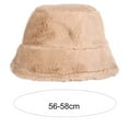 thumbnail image 7 of Travelwant Winter Bucket Hat Fluffy Faux Fur Fisherman Cap for Women Men Solid Color Style, 7 of 7