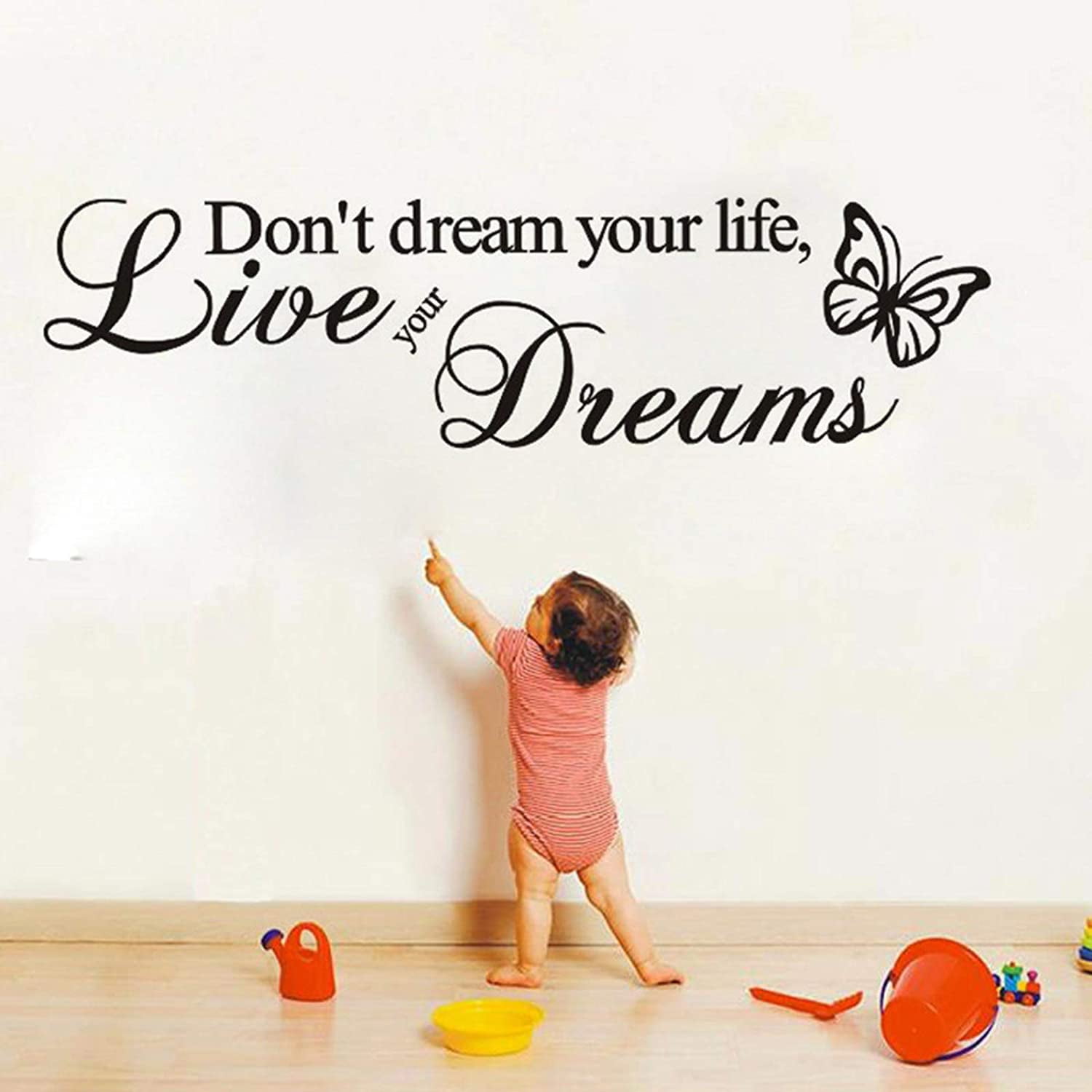 Art Removable Word Live Your Dream Butterfly Quote Wall Sticker Room Decor 
