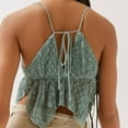 thumbnail image 3 of Women's Tank Top Spaghetti Strap Camisoles Sleeveless Square Neck Tops Lace Crop Tank Top Summer Streetwear 3x Sleeveless Shirts Breathe Top Women Fitted Shirt Women Ballet Tops for Women Dressy, 3 of 4