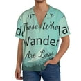 thumbnail image 3 of Easygdp Not All Those Who Wander Are Lost1 Men's Casual Short-sleeved Shirt with Pocket and Button Suitable for Beach Vacation Leisure - Small, 3 of 7