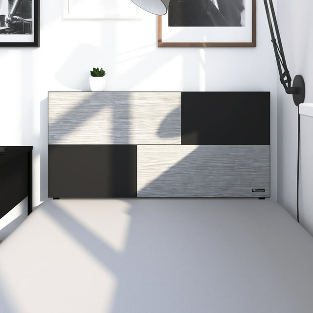 Cabecera Individual Playcon cabecera de cama Minimalista 100 cm negro y gris