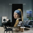 thumbnail image 1 of 3S Brother's World Classic Art Masterpiece Curtain Series Johannes Vermeer - Girl with Pearl Earrings Room Darkening Décor Single Curtain Panel Made in Turkey (52"Wx108"L), 1 of 6