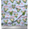 thumbnail image 1 of Soimoi Georgette Viscose Fabric Floral & Cute Animals Cartoon Printed Fabric 1 Yard 42 Inch Wide, 1 of 3