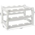 thumbnail image 6 of Bamboo Wine Rack, Sturdy and Durable Wine Storage Cabinet Shelf, Wine Racks Countertop for Pantry,Kitchen,3-Tier 12 Bottles Wine Rack White, 6 of 14