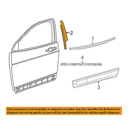 Jeep Chrysler Oem 2014 Cherokee Front Door Applique