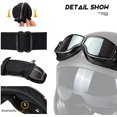thumbnail image 3 of Gafas de equitación Gafas de moto Unisex al aire libre Anti-UV a prueba de viento Anti-arena Gafas de piloto Casco de cuero (lente gris - marco negro) TUNC Sencillez, 3 of 5