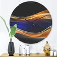 thumbnail image 2 of Designart '3D Blue Gold Wave Design ' Modern Wood Wall Clock, 2 of 5