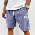 thumbnail image 4 of Lumtrix Men's Loose Fitted Corduroy Shorts Casual Elastic Waist Drawstring Long Shorts with Pockets Purple 5XL, 4 of 5