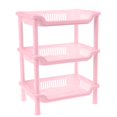 thumbnail image 2 of AuroraX Bathroom Storage Rack Shower Organizer,Rectangular Floor Standing Plastic Waterproof 3 Tier Storage Rack Pink Plastic, 2 of 3