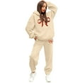 thumbnail image 4 of Sweatsuits for Women 2 Piece Long Sleeve Bow Print Hooded Pullover and Sweatpants 2025 Fall Lightweight Casual Baggy Tracksuit, 4 of 4