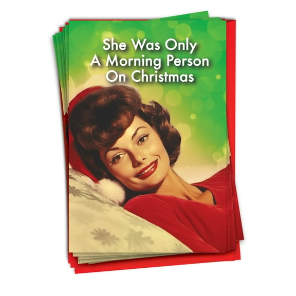 NobleWorks, Morning Person - 12 Funny Christmas Cards Boxed - Bulk Set, C10750XSG-B12x1