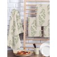 thumbnail image 2 of Green Botanical Kitchen Dish Towels for Drying Dishes Set of 3, Pastoral Elegant Spring Floral Rustic Waffle Weave Microfiber Hand Tea Bathroom Towels Quick Dry & Absorbent Towel 15.7x23.6, 2 of 7
