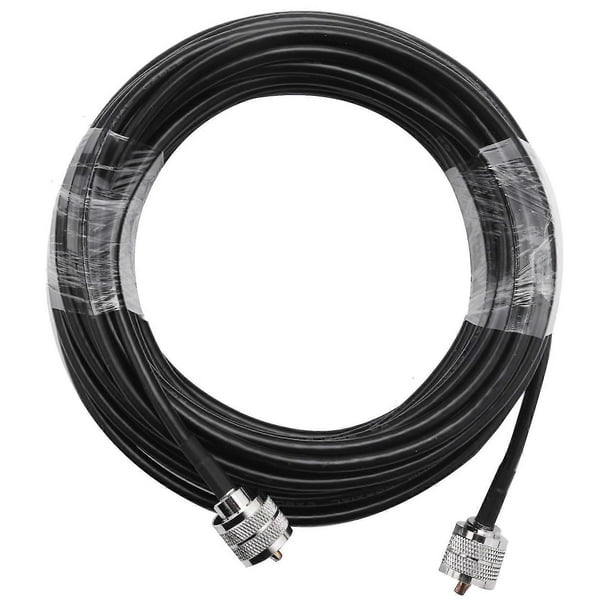 15M UHF Coaxial Cable RG58 Coax Cable PL259 Cable 50 Ohms CB Radio Antenna Cable UHF Male to UHF Male Low Loss UHF