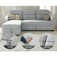 Ucloveria Pull Out Sectional Sofa Bed with Storage Chasie, Cup Holder